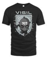 Rainbow Six Siege Merch Vigil Chibi Shirt Unisex Standard T-Shirt black s